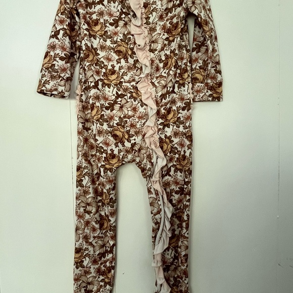 Sweet Honey Girls 5Y Floral Zipper Pajamas Lounge‎ Romper Ruffle - Picture 12 of 14